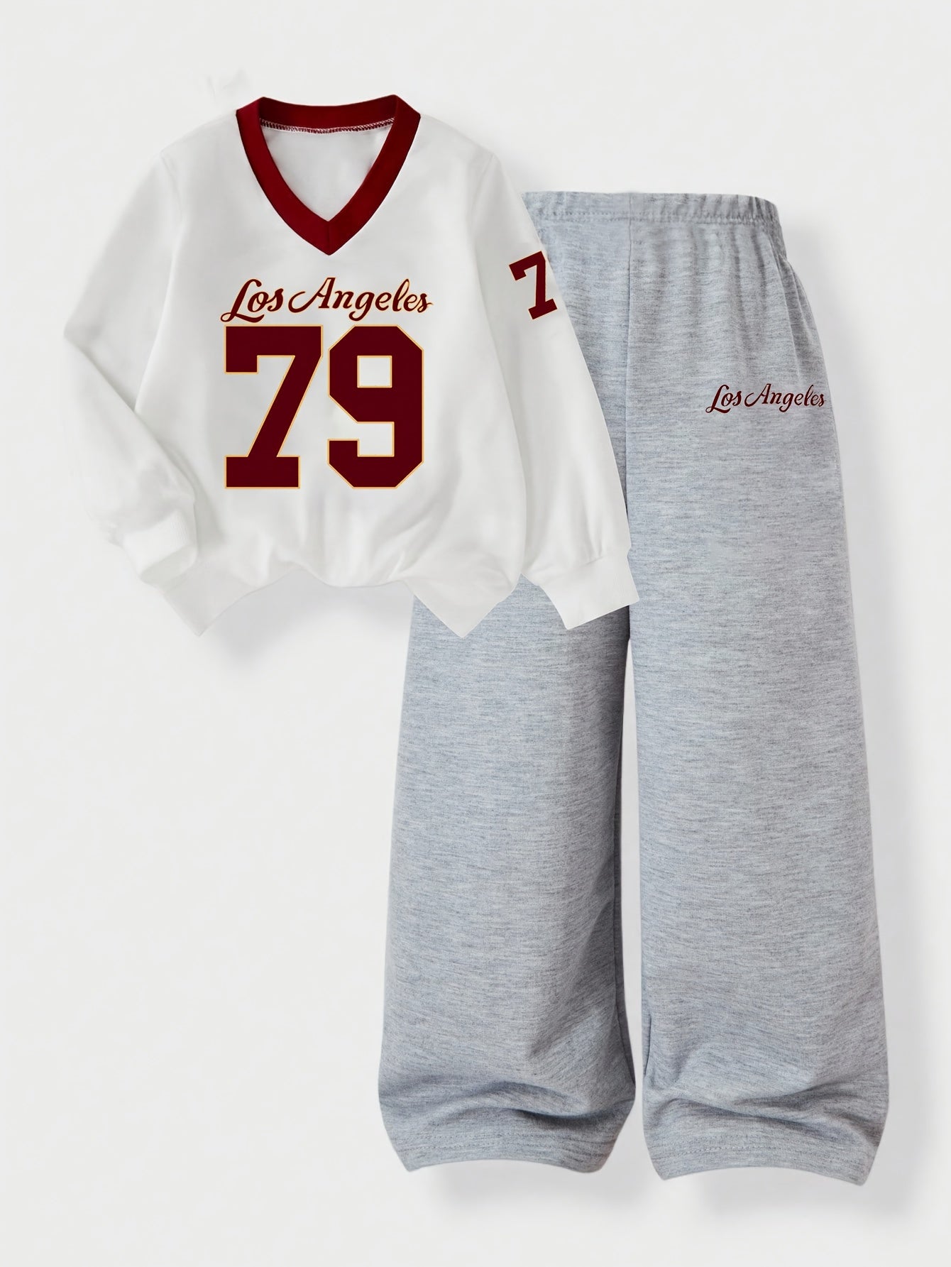 Los Angeles 79 Letter & Number Print Top and Pants Set