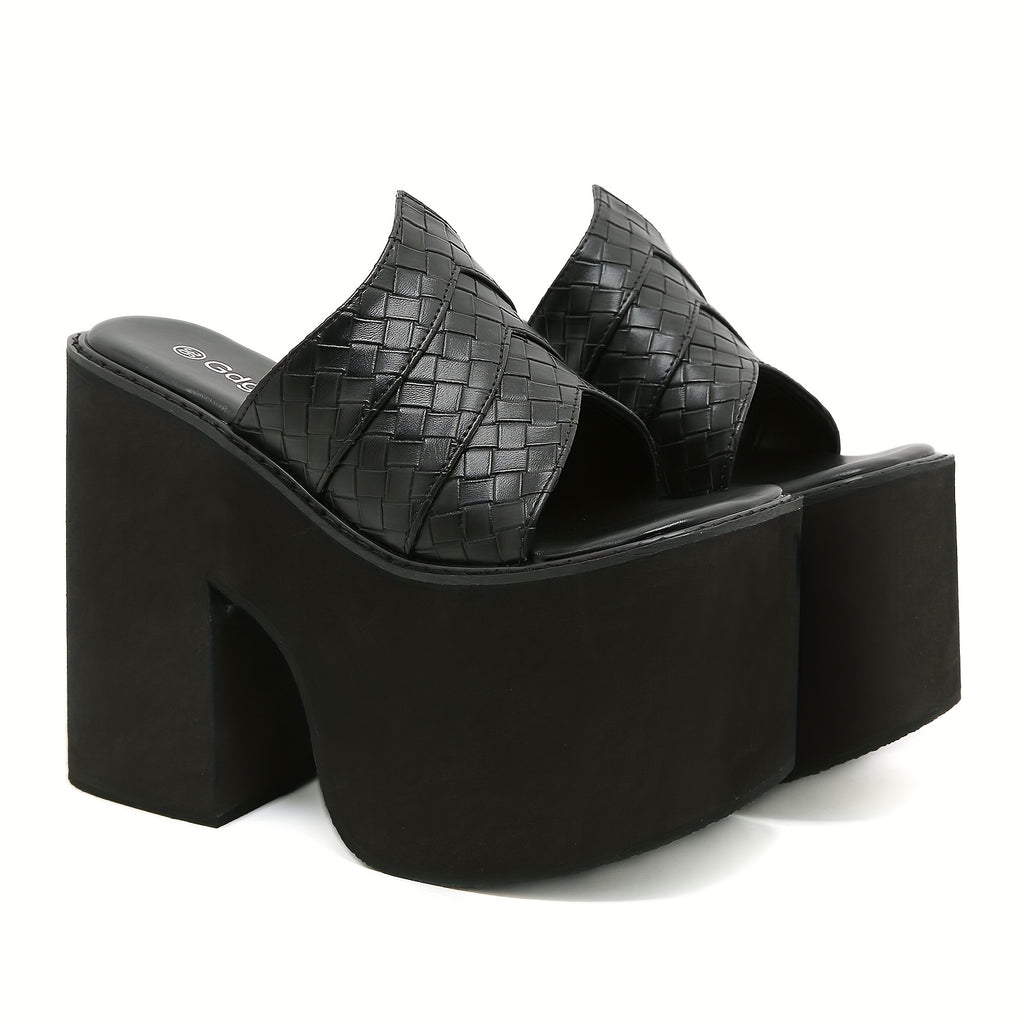 Platform Sandals with Thick Wedge Heel