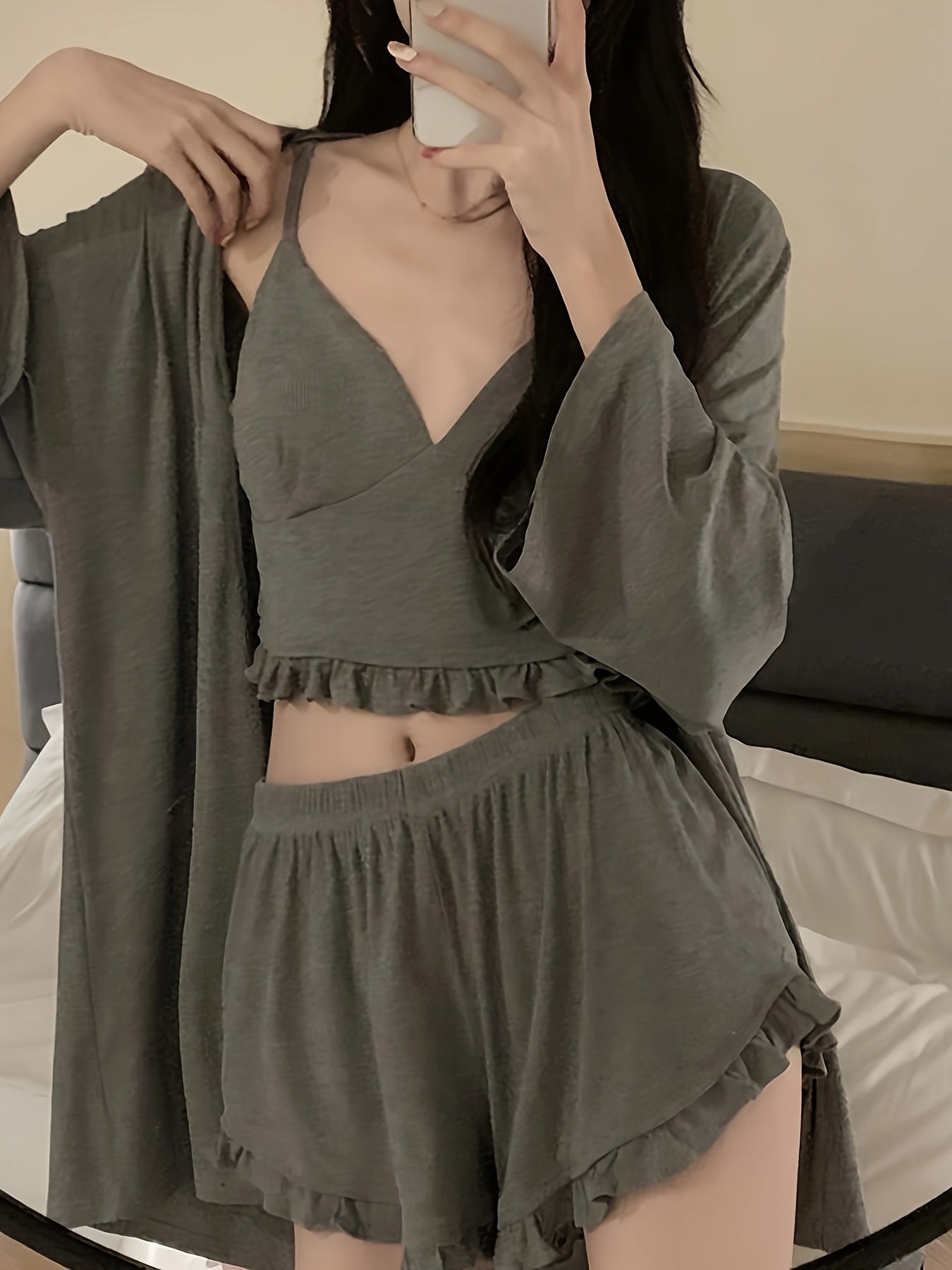 Short Sleeve Camisole and Bra Set