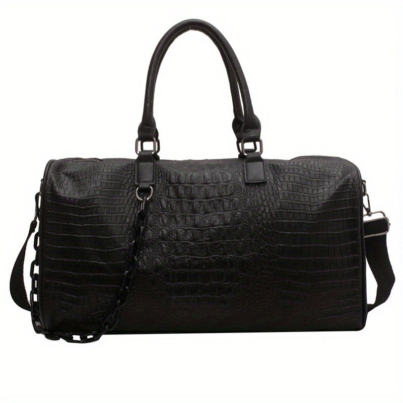 Large Capacity Crocodile Embossed Sports Bag