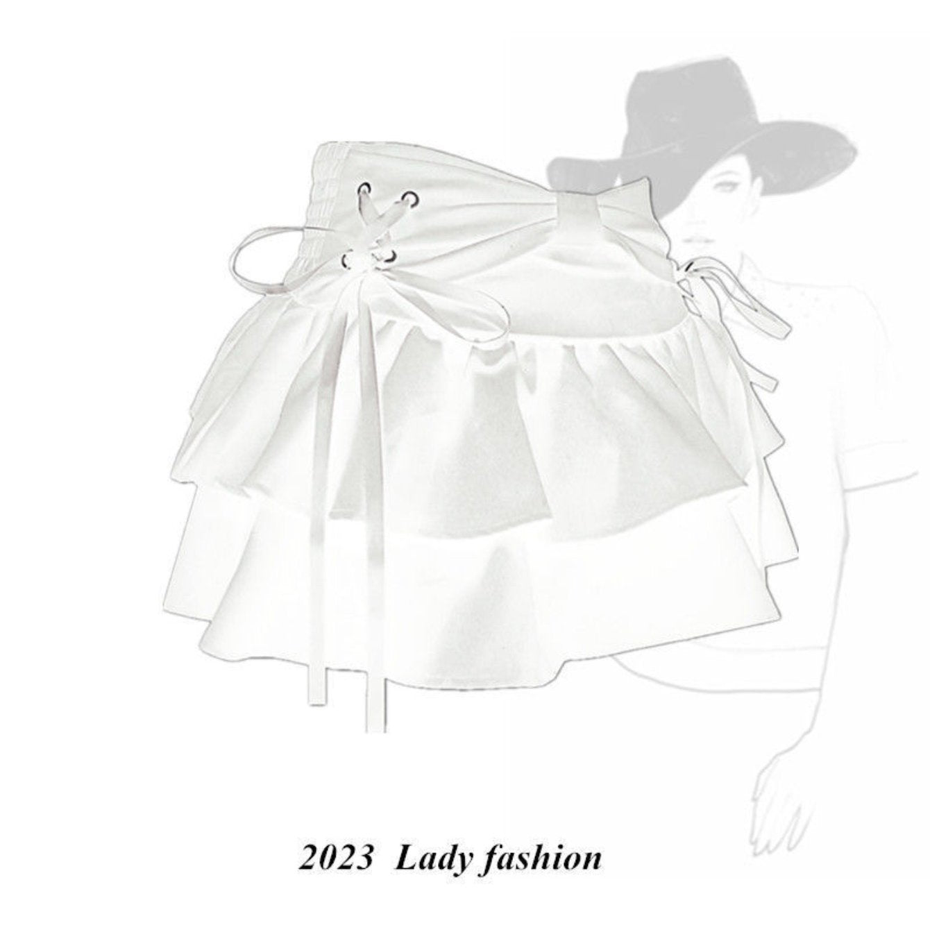 Women'S Blue Denim Pleated Mini Skirt - High Waist Slim Fit A-Line Skirt Shorts with Layered Ruffled Hem, Structured Waist & Smooth Texture, All-Season Versatile Casual to Semi-Formal Outfits, Trendy Fashion Skirt for Women,