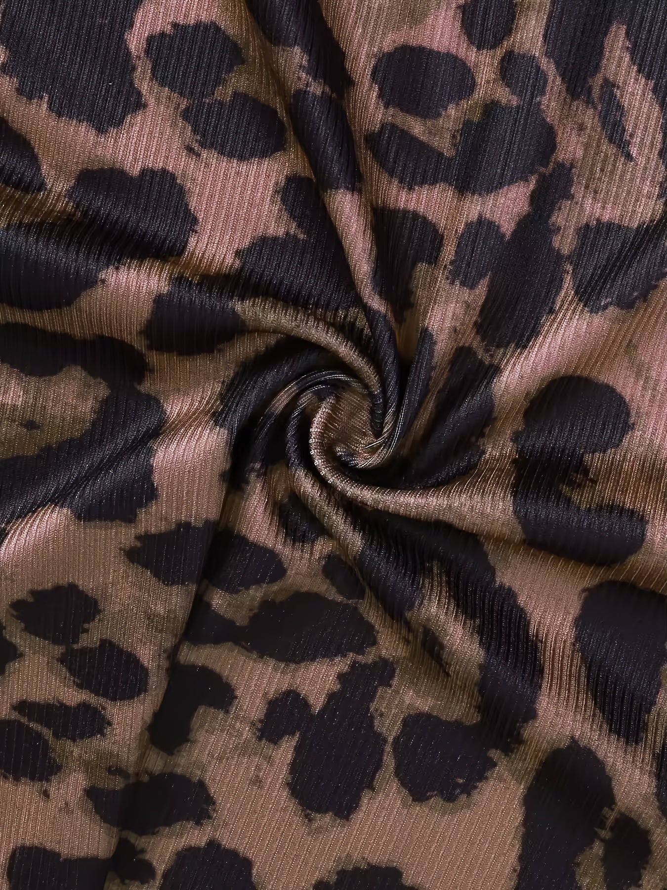 Leopard Print V-Neck Long Sleeve Blouse