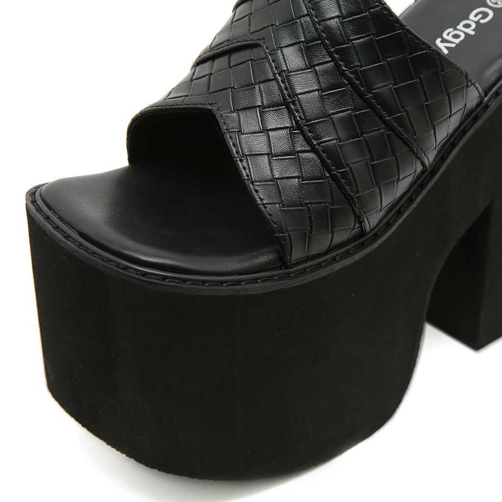 Platform Sandals with Thick Wedge Heel