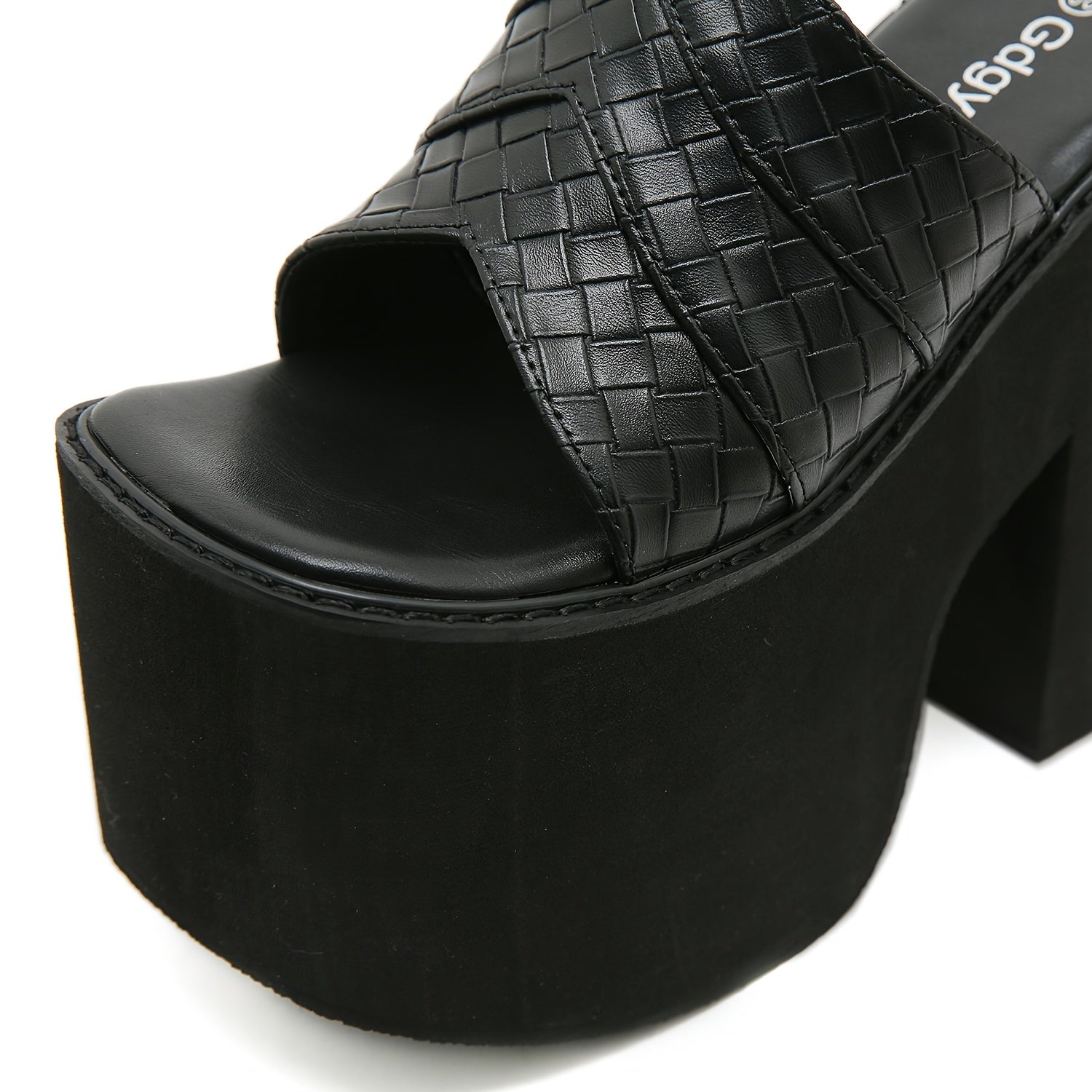 Platform Sandals with Thick Wedge Heel