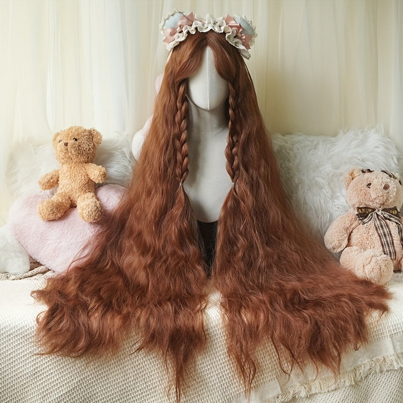 Chic 44-Inch Long Curly Princess Wig with Bangs
