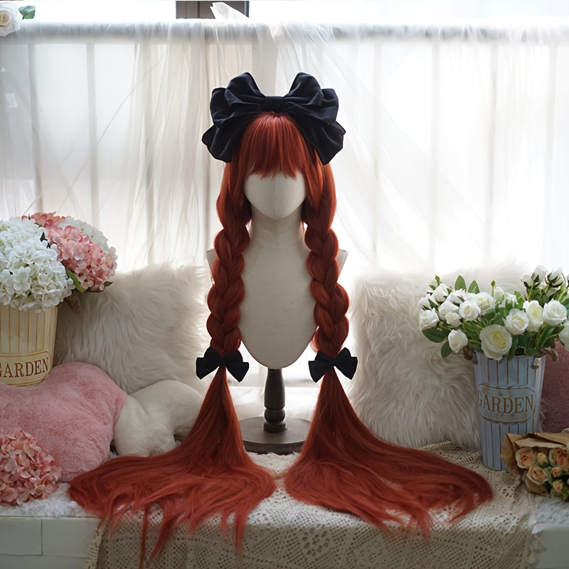 48-Inch Long Straight Wig with Bangs