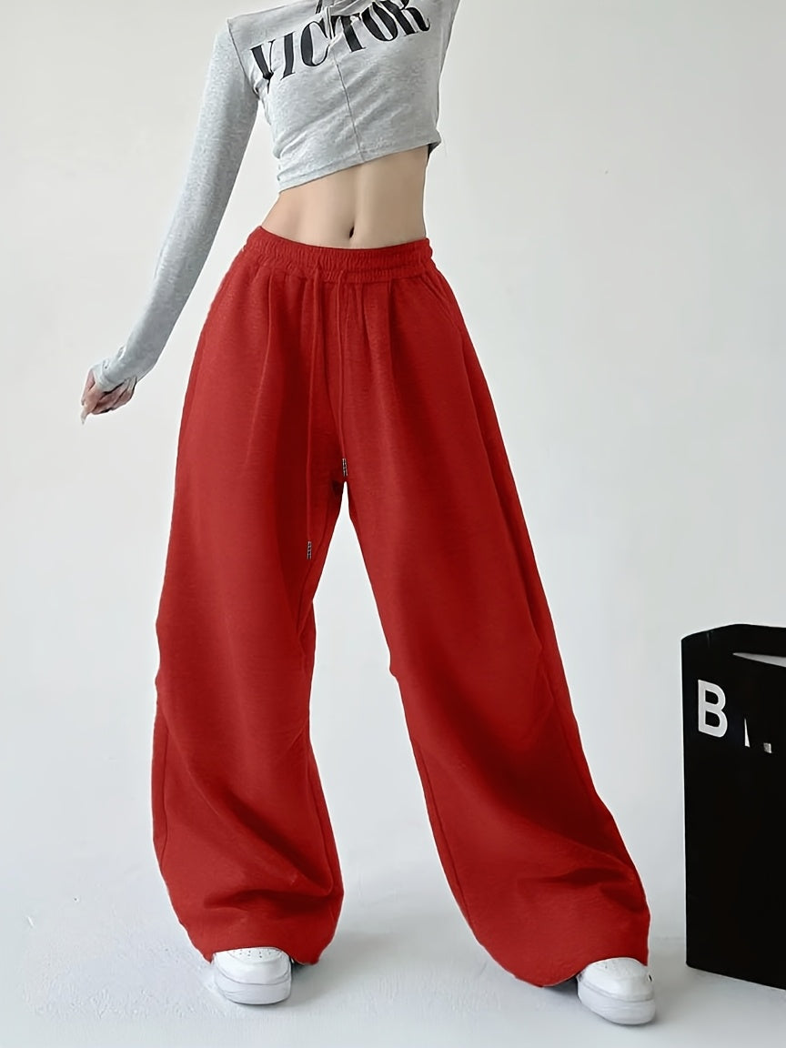 High-Waisted Wide-Leg Joggers