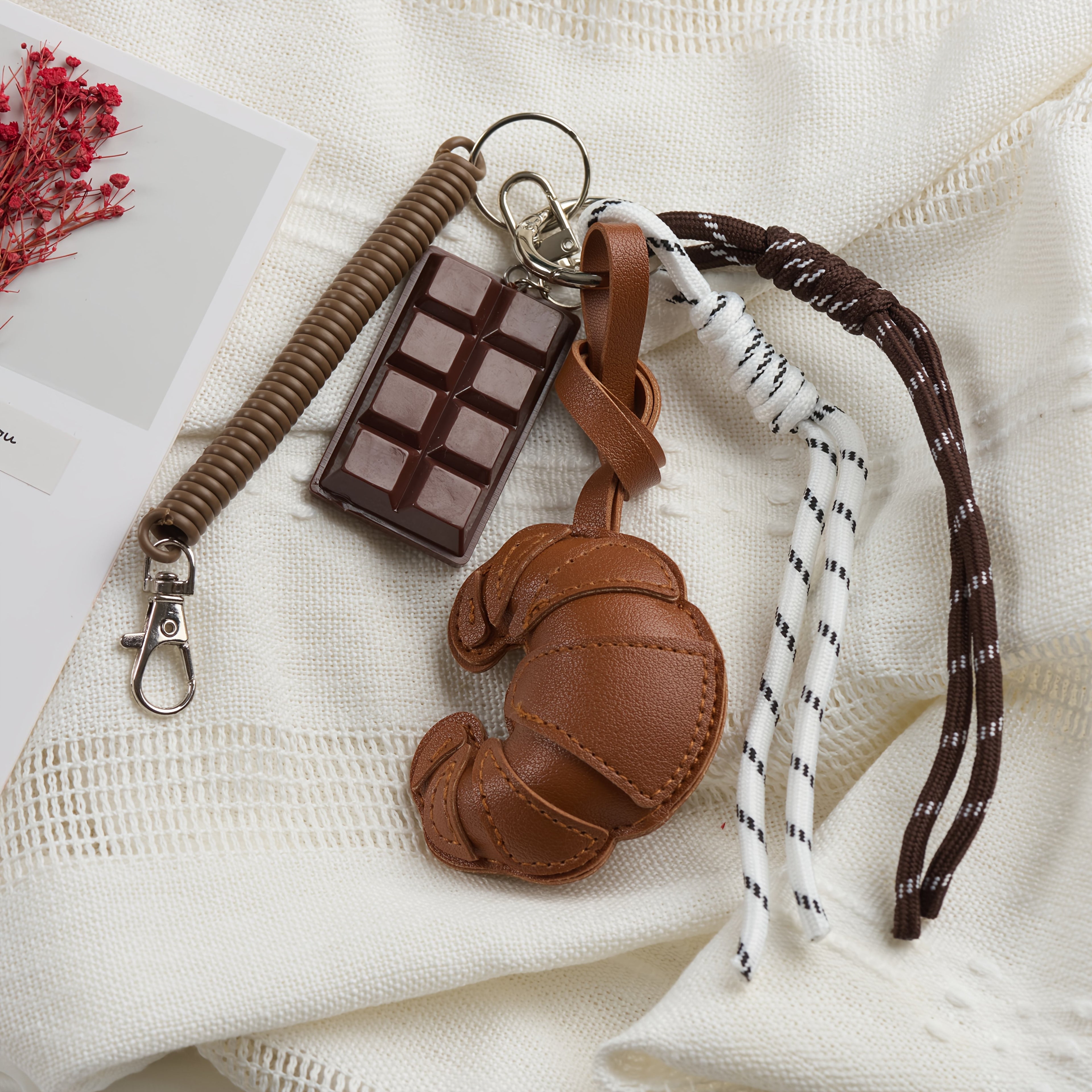 PU Frying Egg Horns Keychain