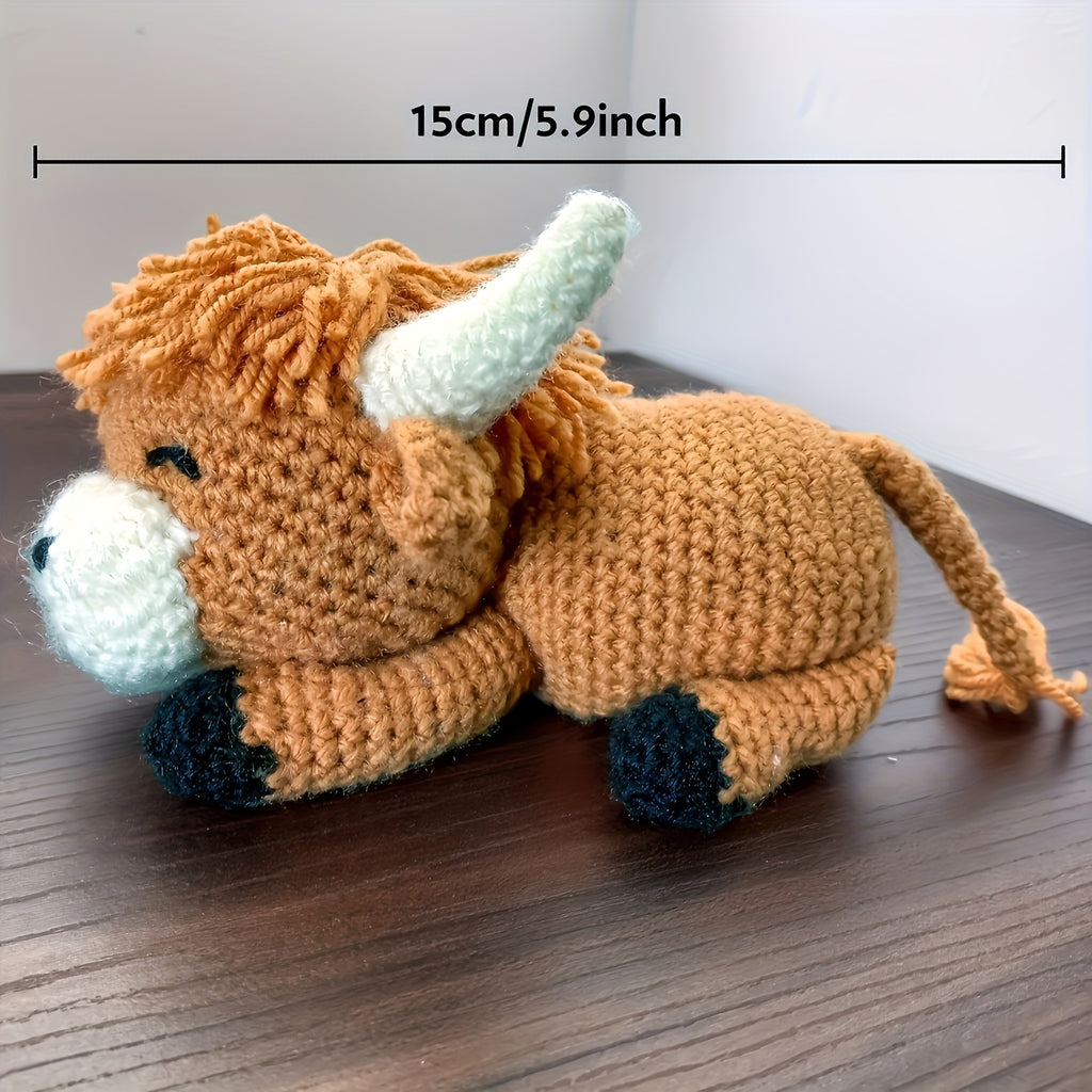 Complete All-in-One Highland Cow Crochet Kit for Beginners