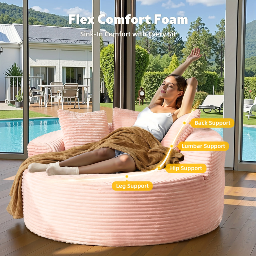 Oversized O-Shape Luxurious Modular Boneless Couch