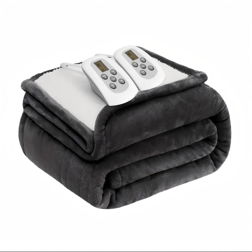 50"x60" Electric Heated Throw Blanket with Remote Control & One-Touch Operation