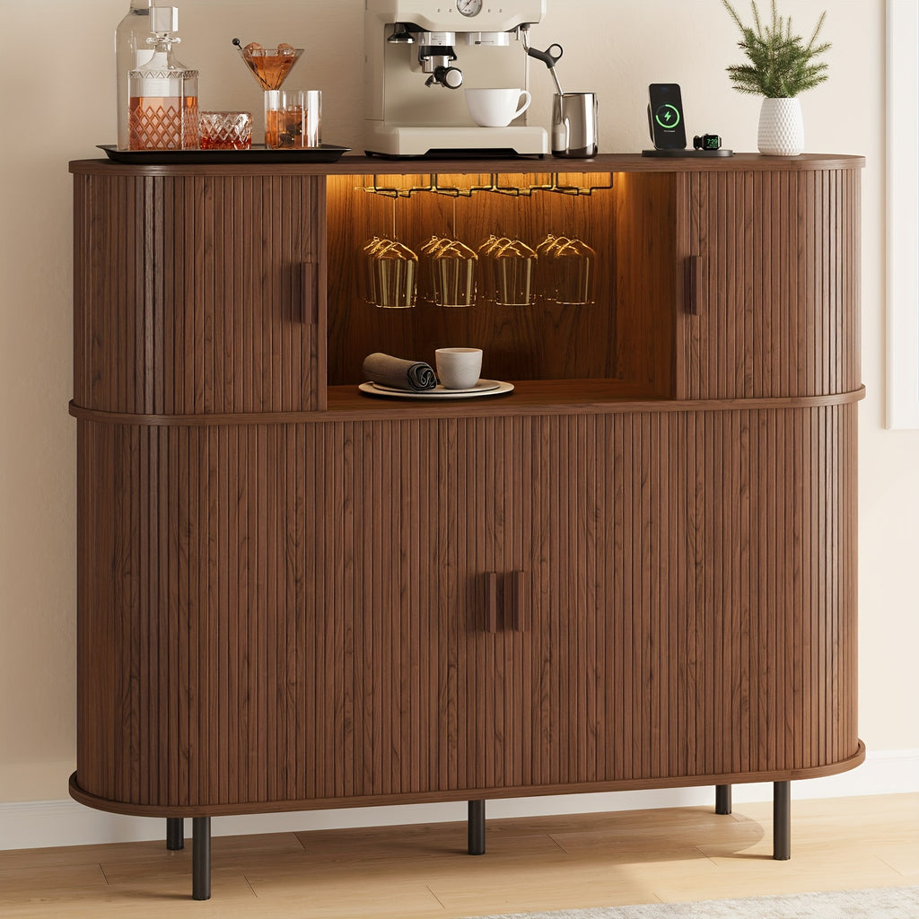 Wine Bar Cabinet with LED Light