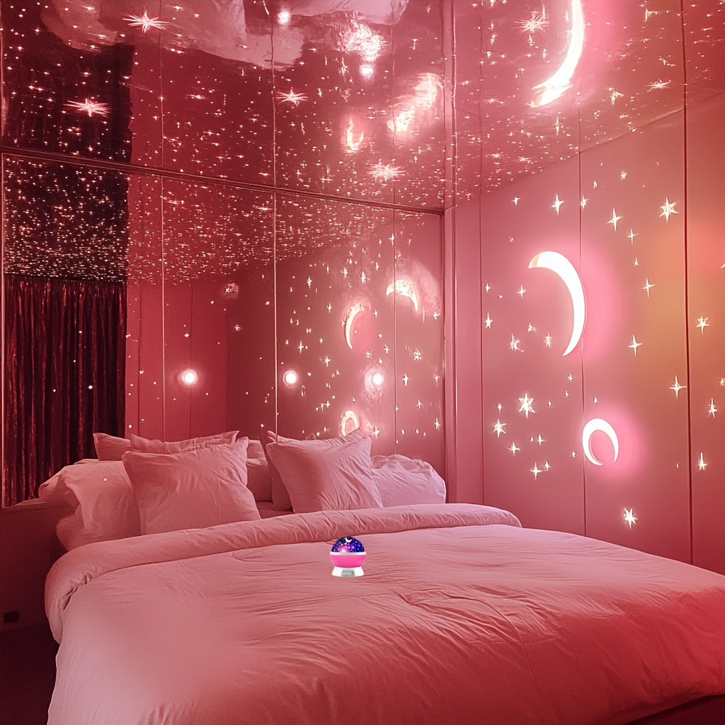 USB-Powered Star and Moon Projector Light