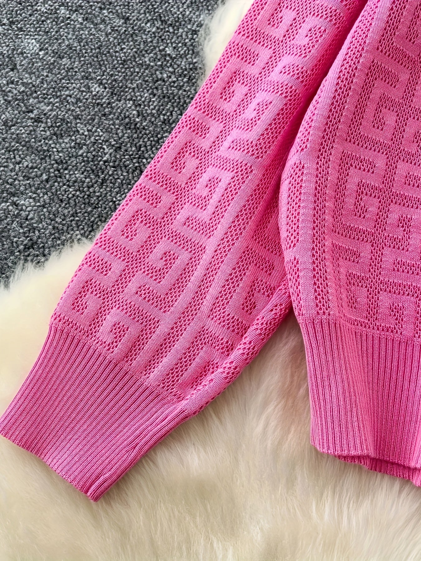 Cardigan Loose Jacquard Two-Piece Set