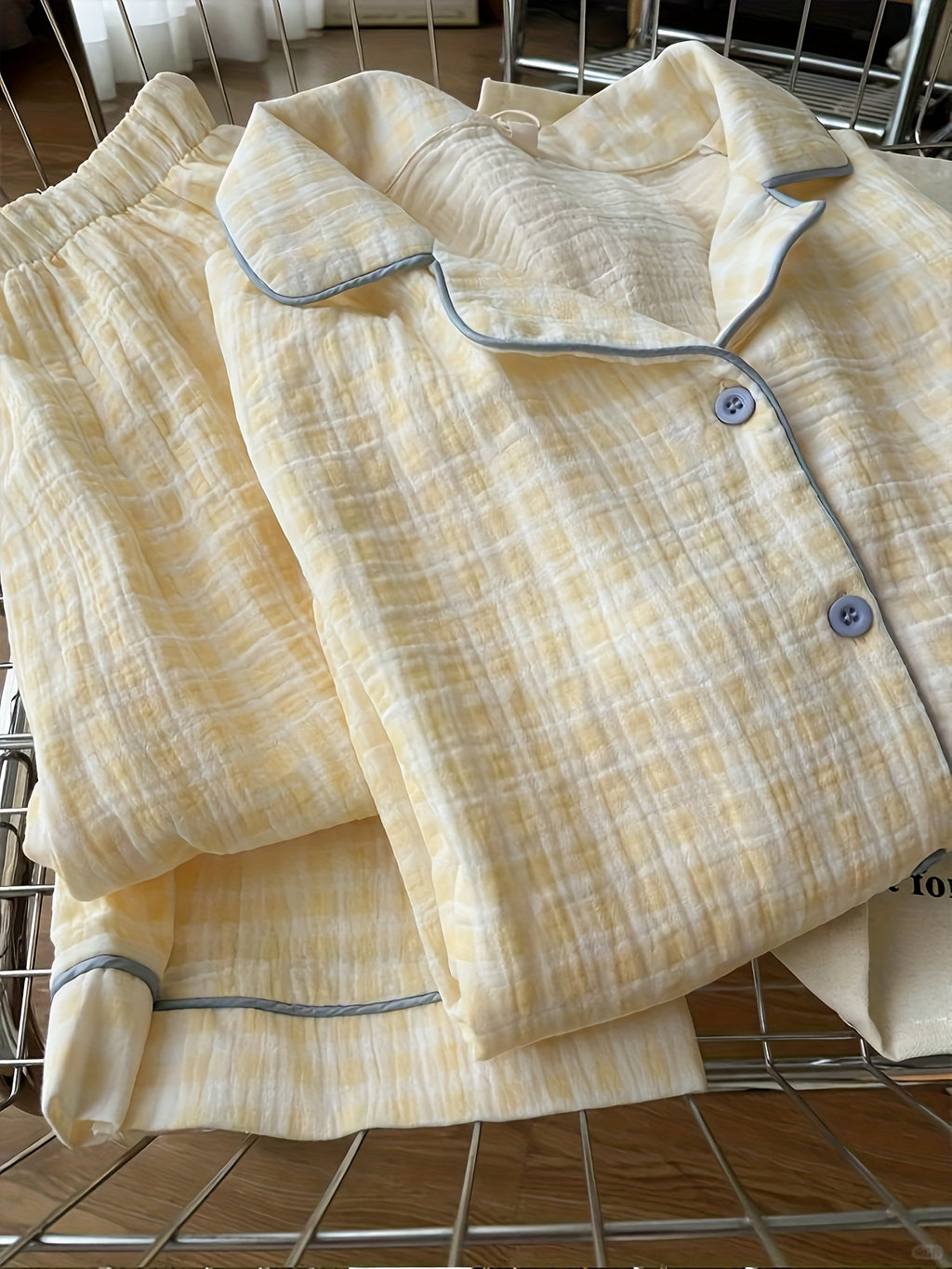 Yellow Checkered Cloud Sleepwear