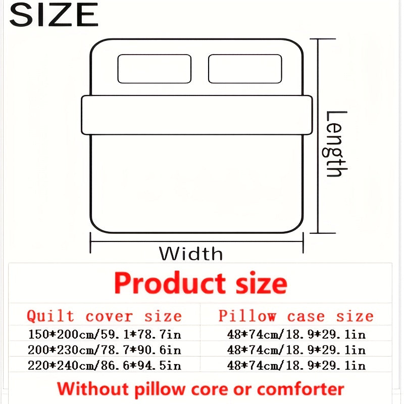 {3pcs} Duvet Cover and Pillowcase Set