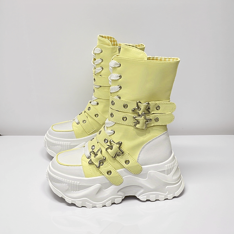 Thick Soled High Top Casual Shoes