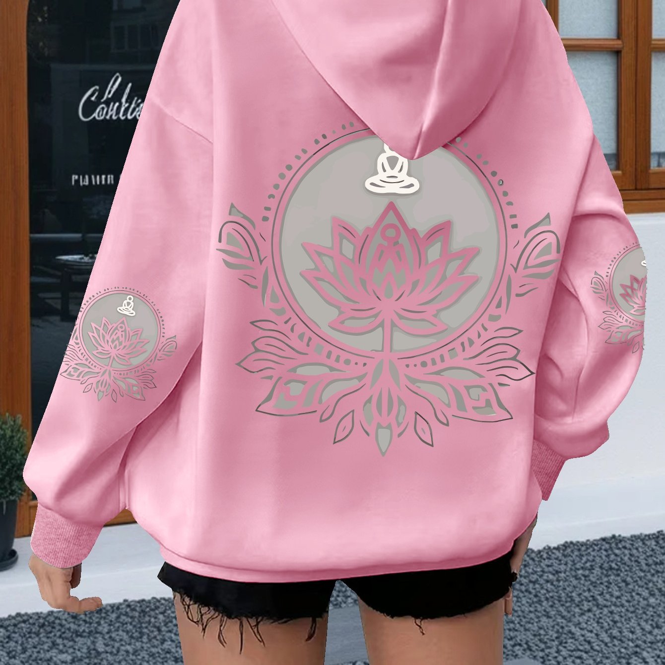 Hoodie with for Lotus Flower Graphic