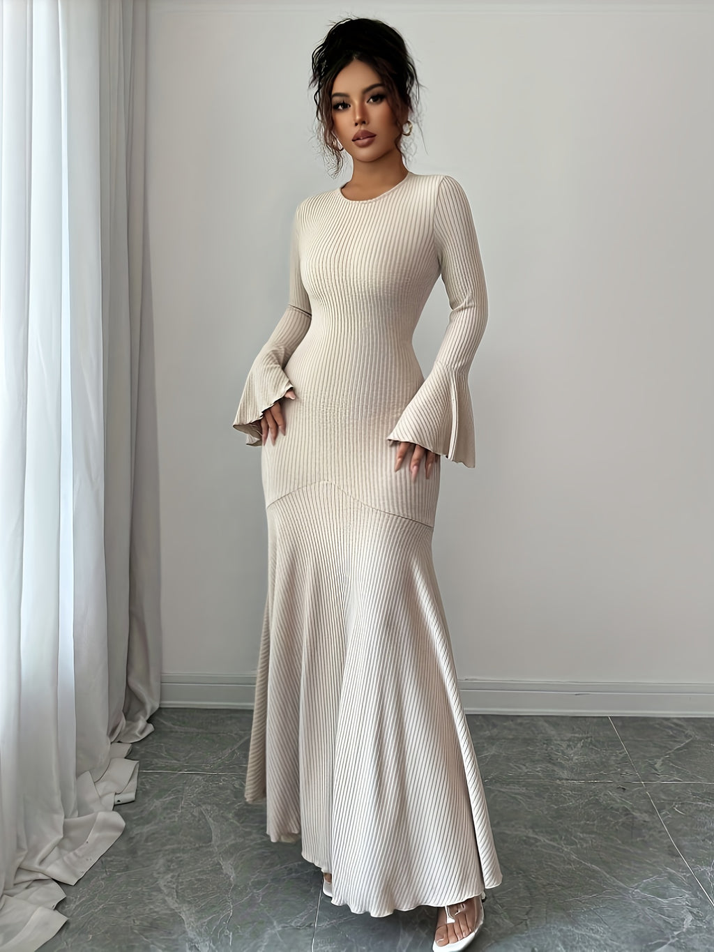 Elegant Long Sleeve Maxi Dress