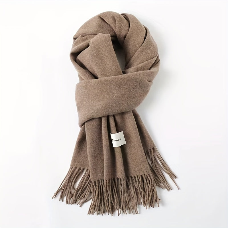 Solid Color Tassel Scarf