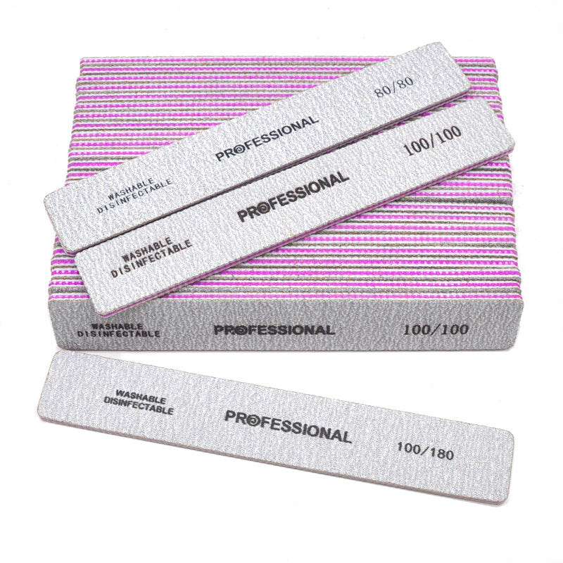 {5 Pcs/Pack} Square Nail File 80 100 180 Grit Poishing Files