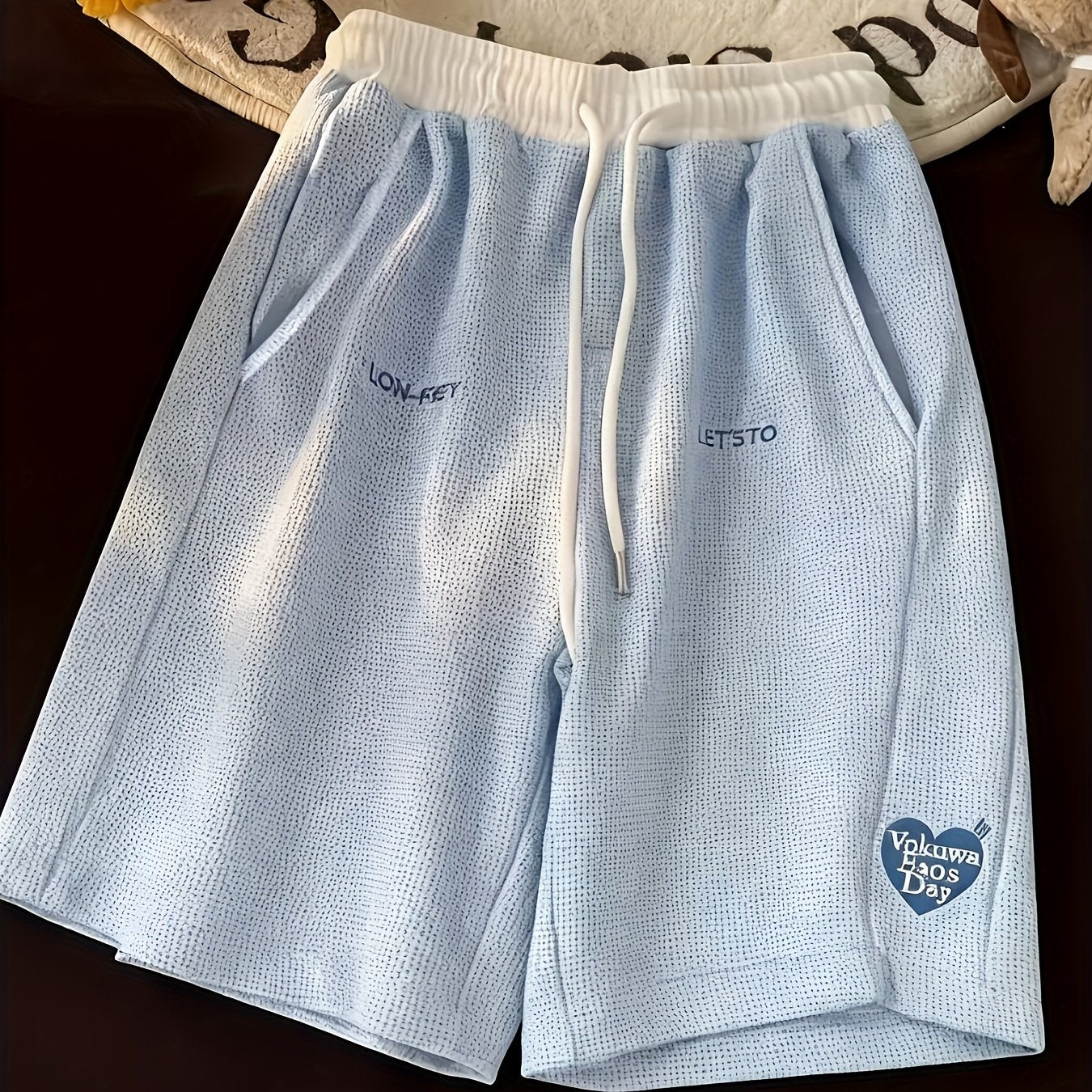 Embroidered Letter Casual Shorts