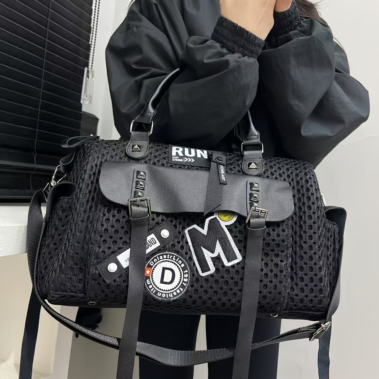 Nylon Tote Bag with Detachable Strap & Charm