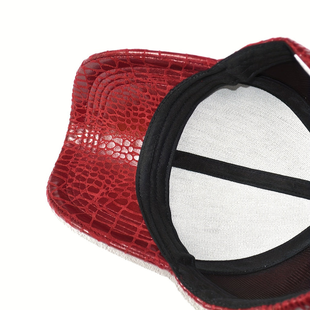 Classic Crocodile Embossed PU Leather Baseball Cap