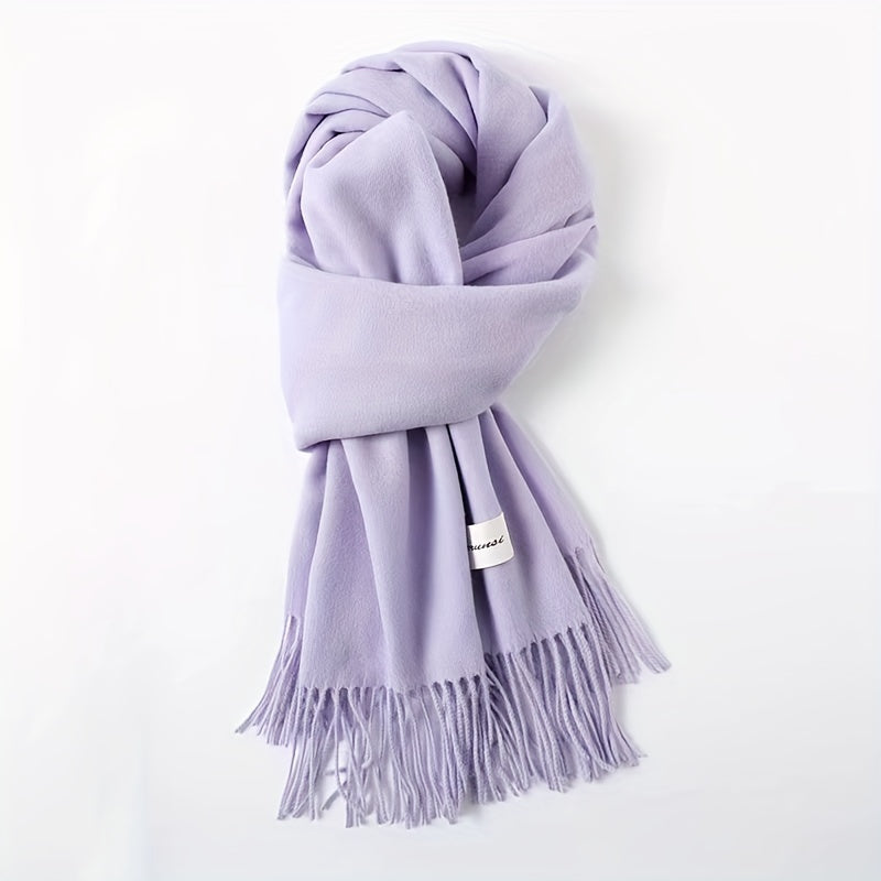 Solid Color Tassel Scarf