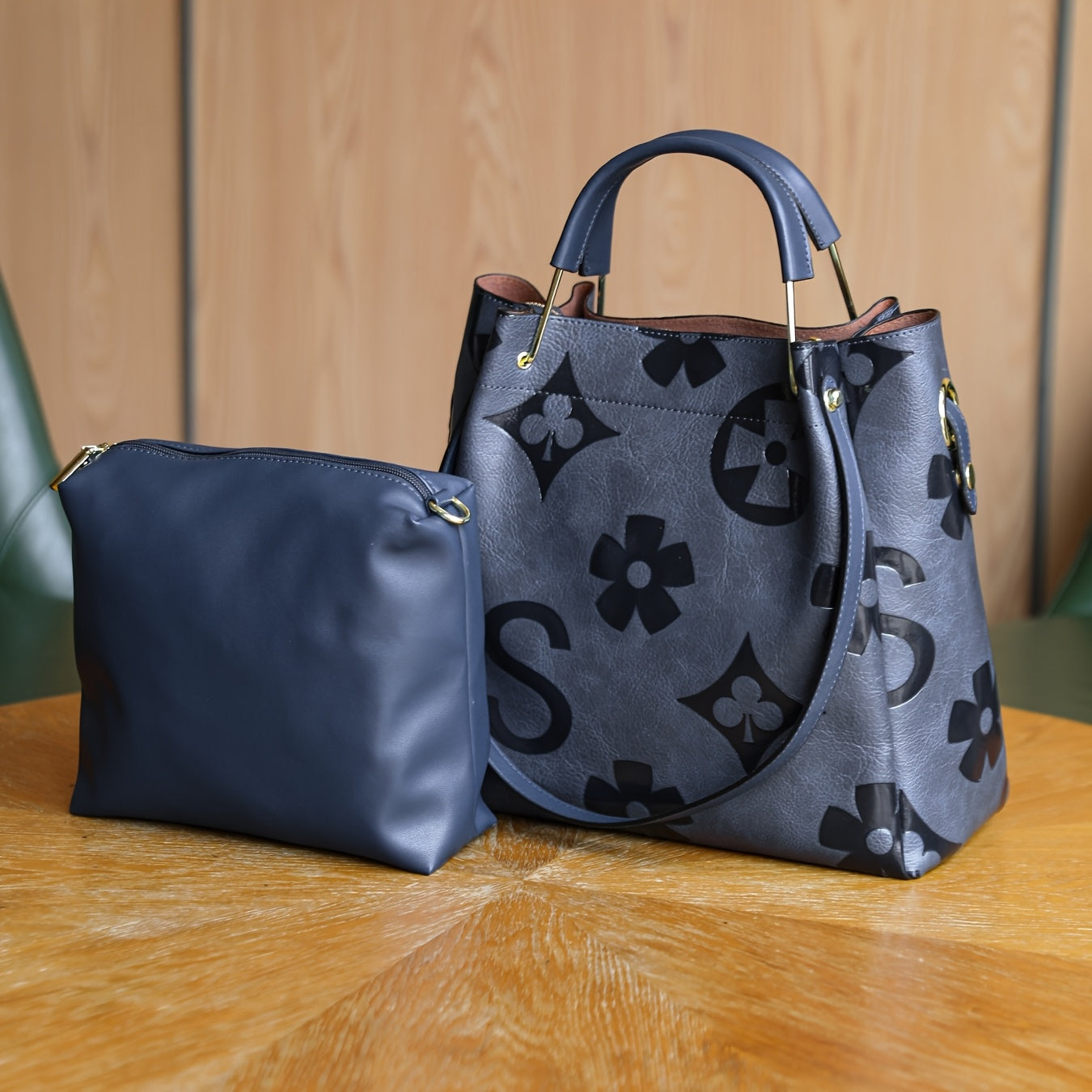 Floral Embossed Synthetic Leather Satchel Handbag