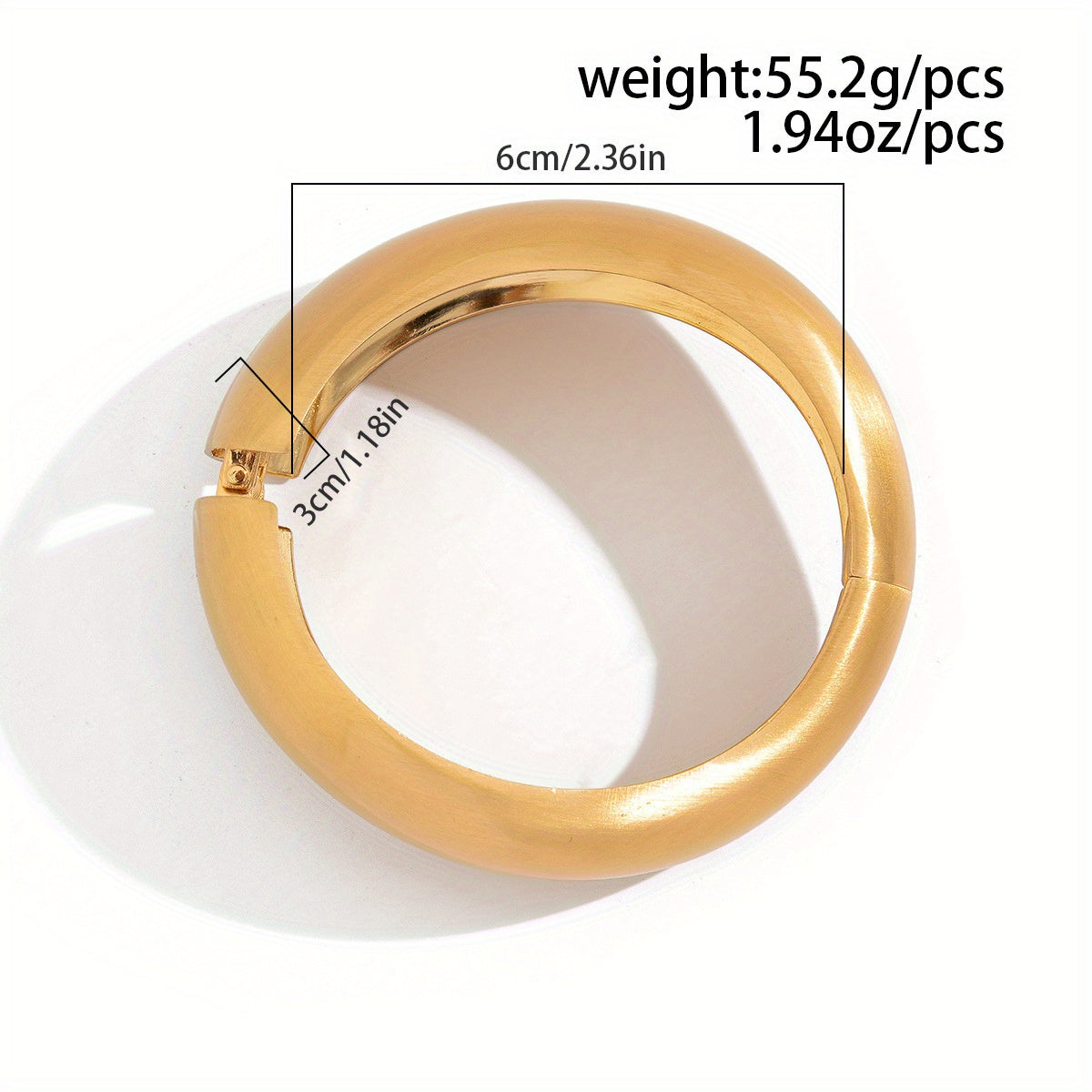Bold Punk Style Matte Golden-Tone Wide Spring Buckle Women’s Bracelet