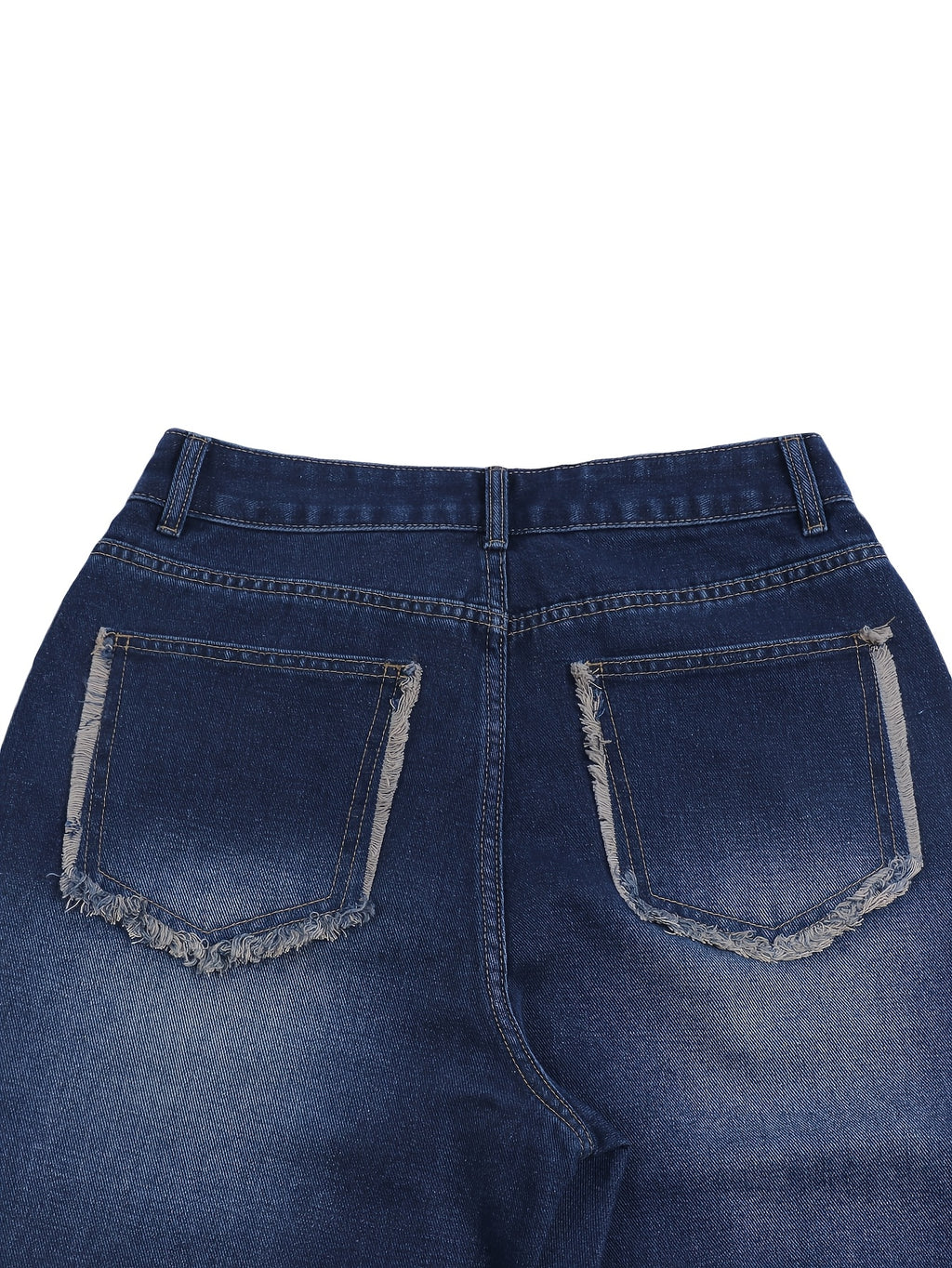 Low-Rise Straight-Leg Jeans with Fur-Like Patchwork Hem