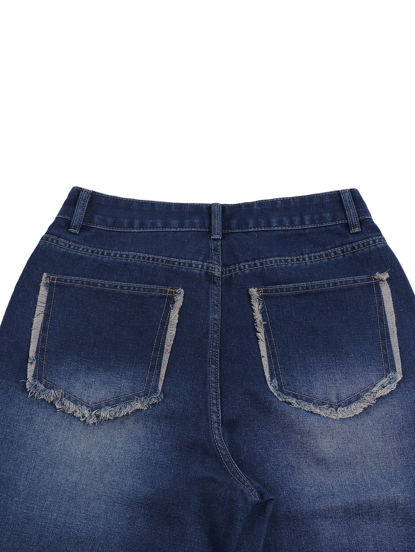 Low-Rise Straight-Leg Jeans with Fur-Like Patchwork Hem