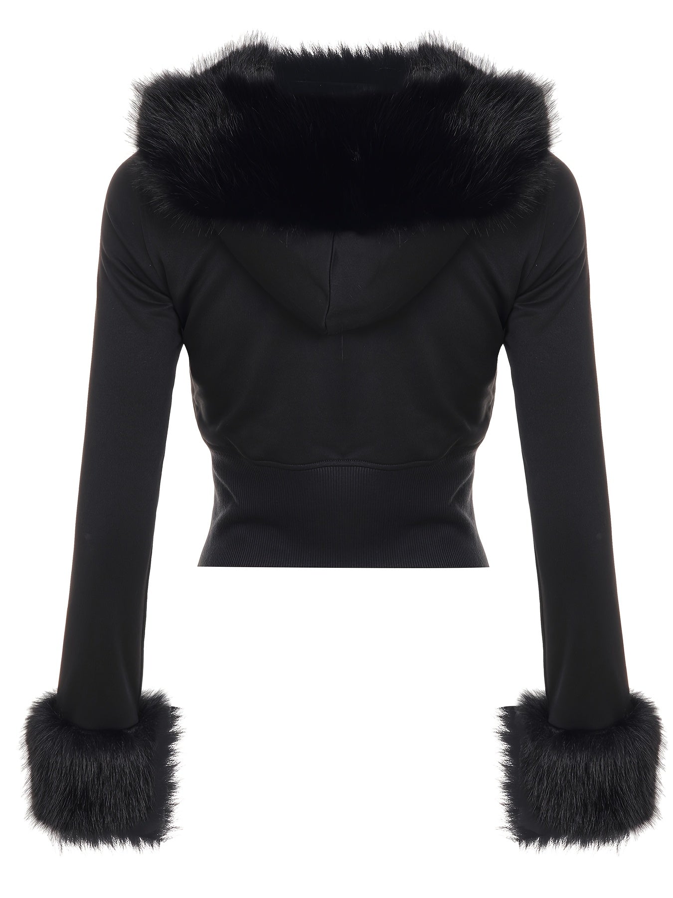 Hooded Jacket with Fake Fur