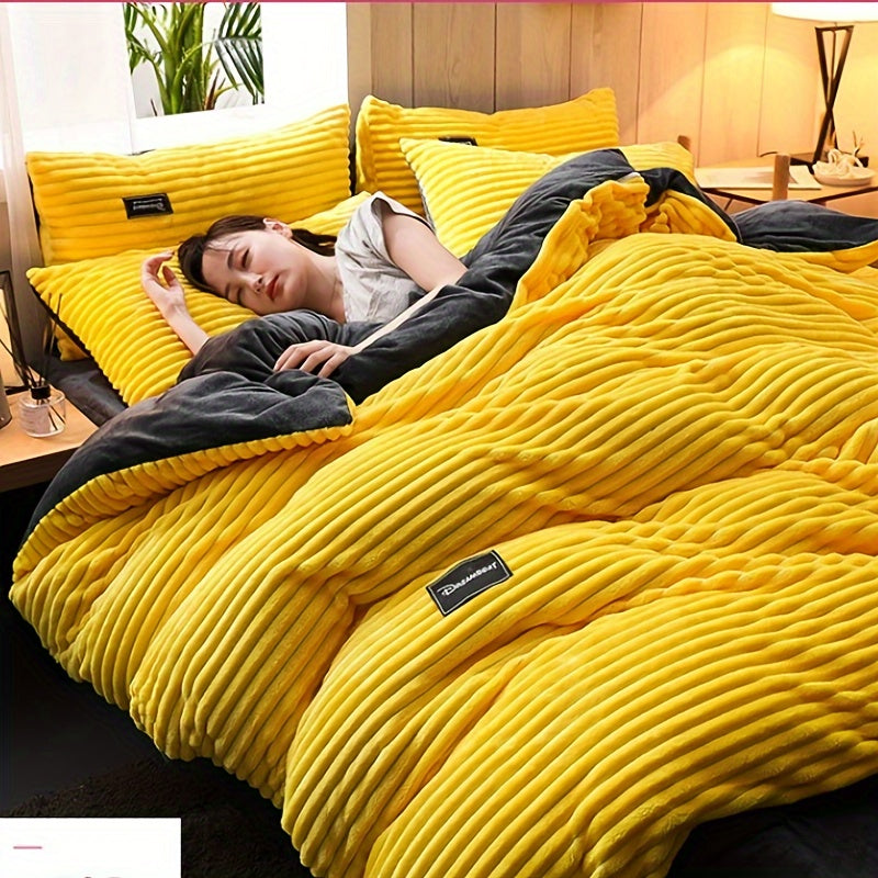 {4 Pieces} Deluxe Puffy Duvet Cover Set