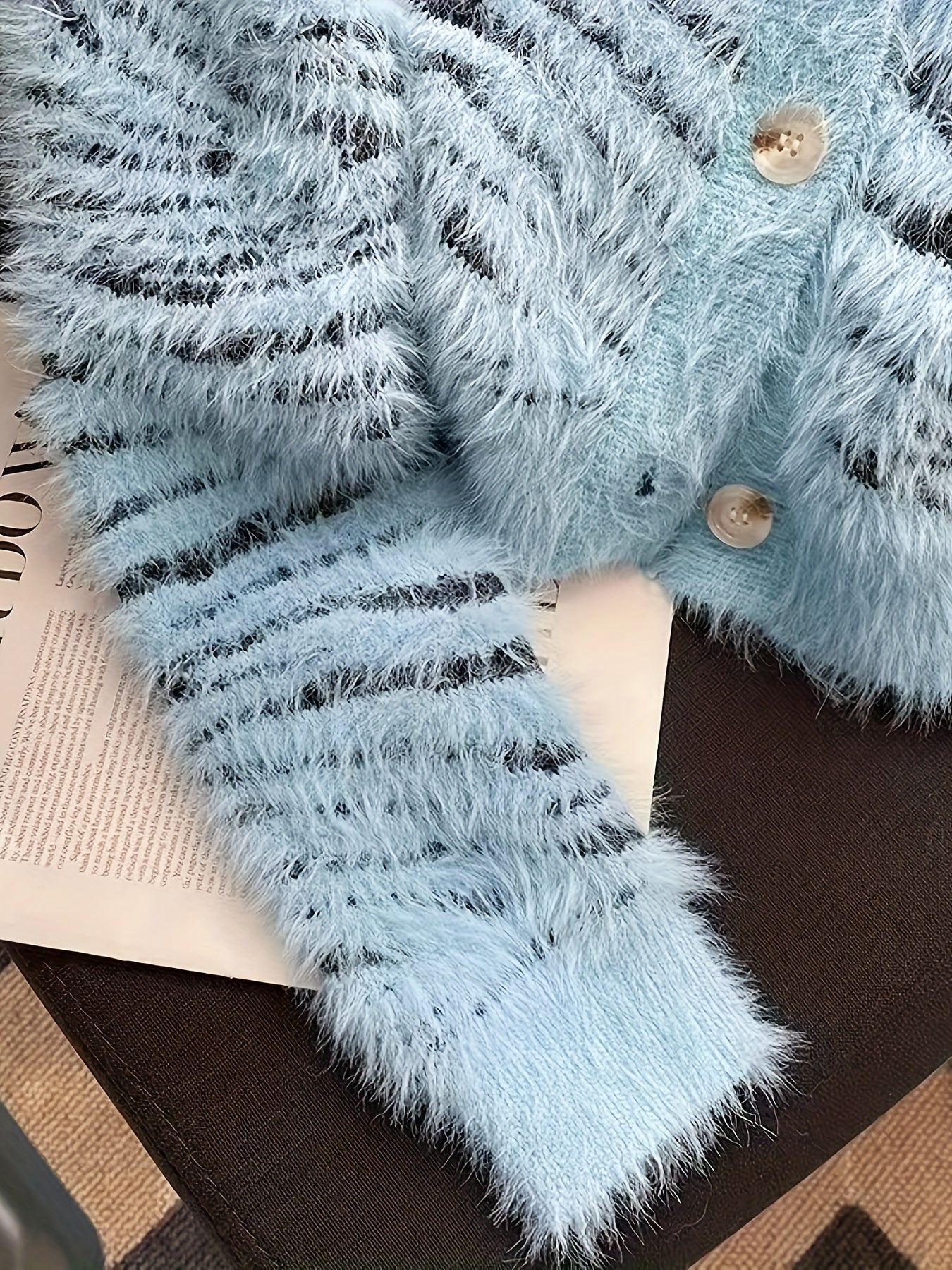 Black Stripe Winter Coat