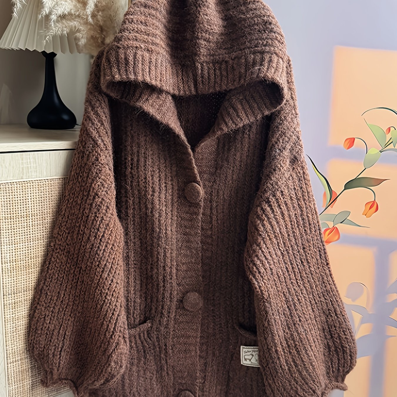 Elegant Brown Cardigan
