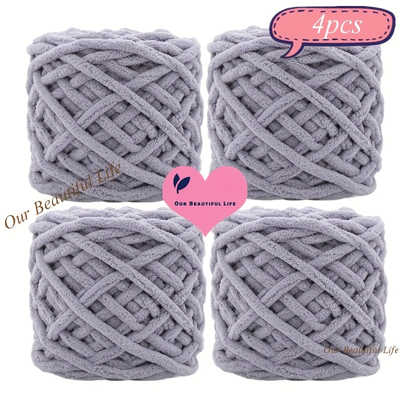 {4pcs} Ultra-Bulky Polyester Yarn