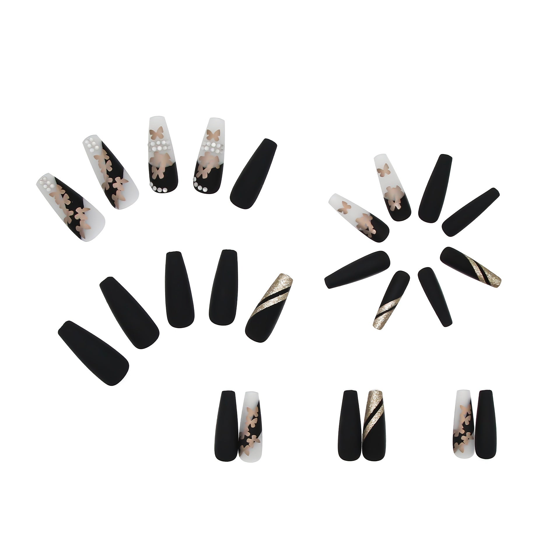 {24pcs} Hot Golden Nails