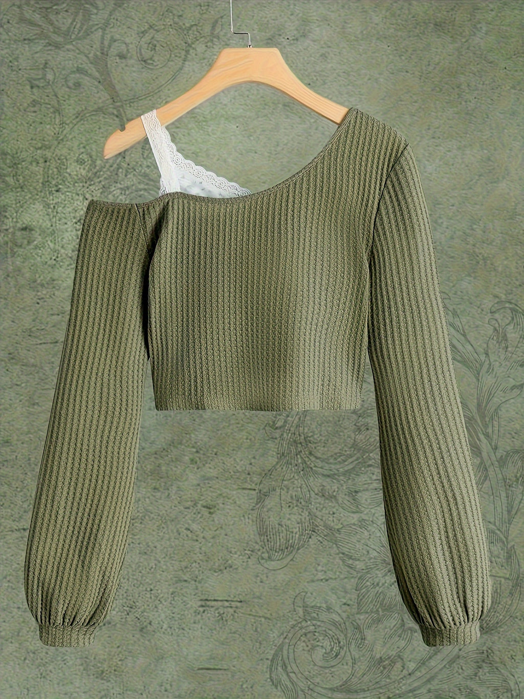 Lace Trim Off-Shoulder T-Shirt