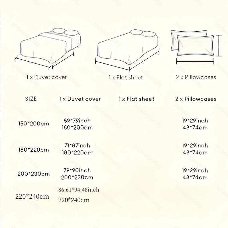 {4 Pieces} Deluxe Puffy Duvet Cover Set