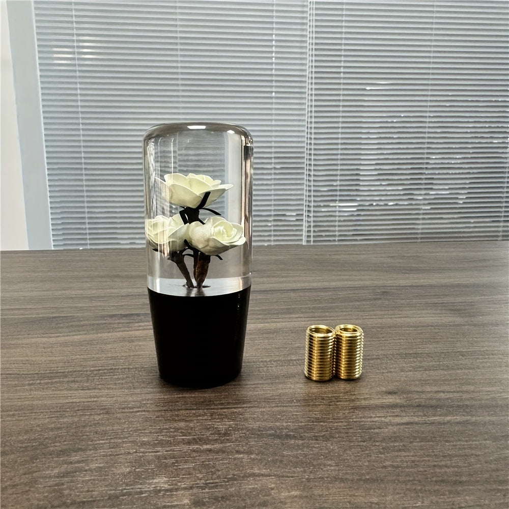 Unique Rose-Shaped 4" Resin Crystal Gear Shift Knob