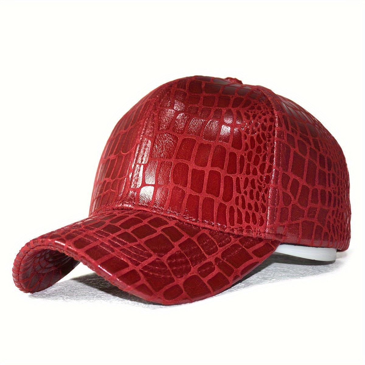 Classic Crocodile Embossed PU Leather Baseball Cap