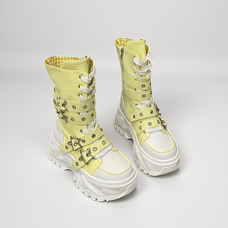 Thick Soled High Top Casual Shoes