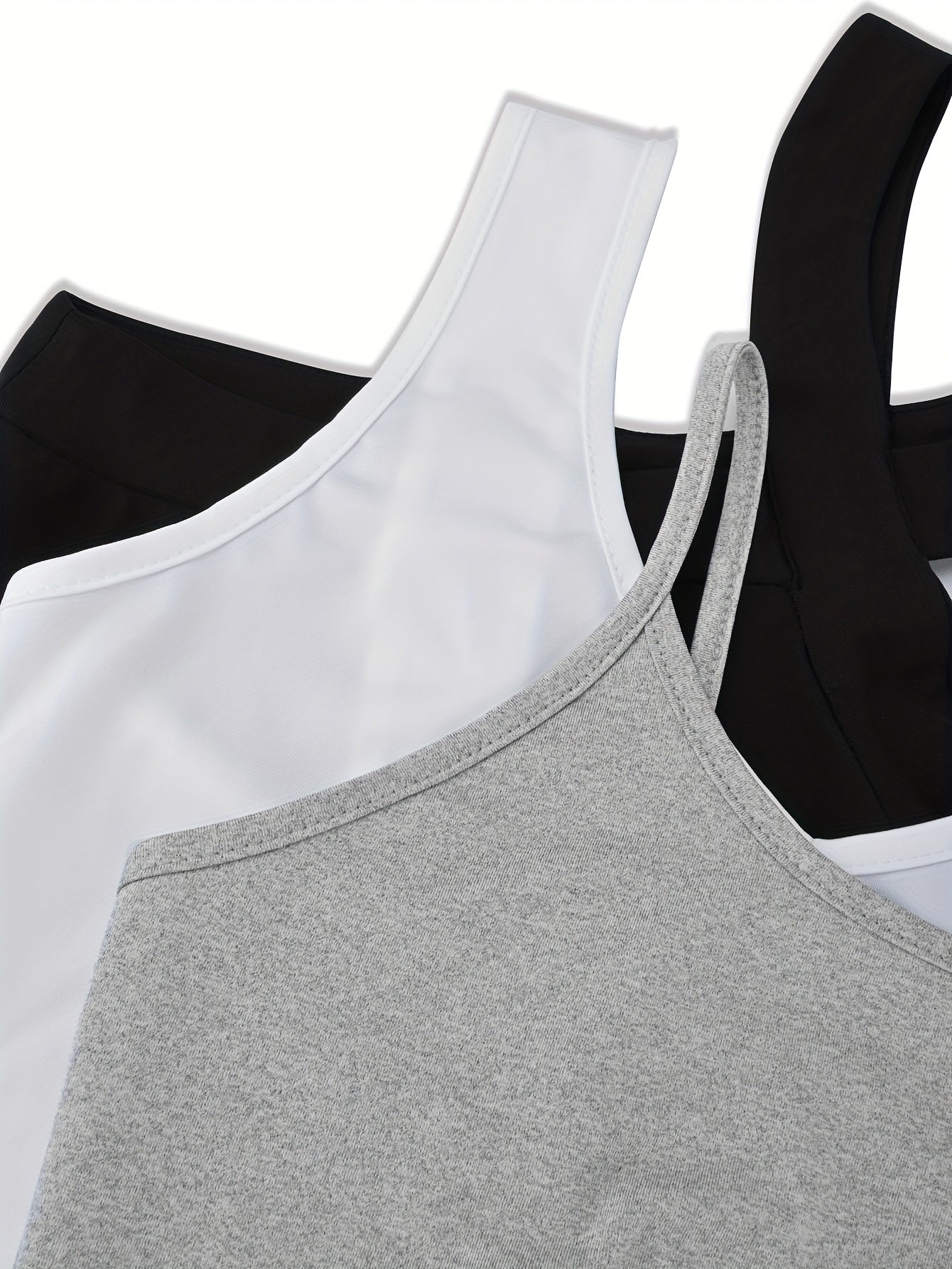 {6pcs} Sleeveless Camisole Pocket Overalls Solid Color Set