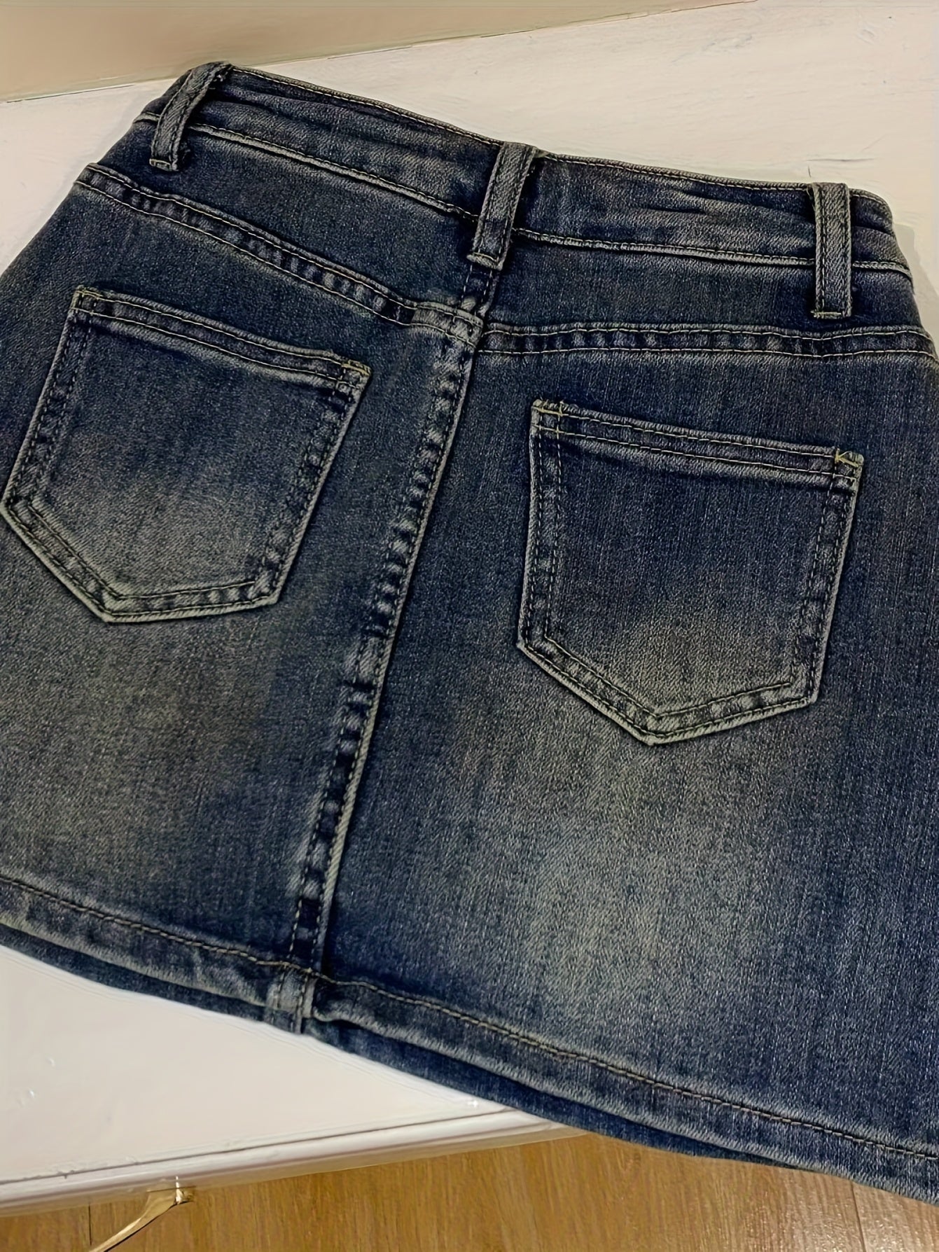 Vintage High-Waisted Denim Skirt