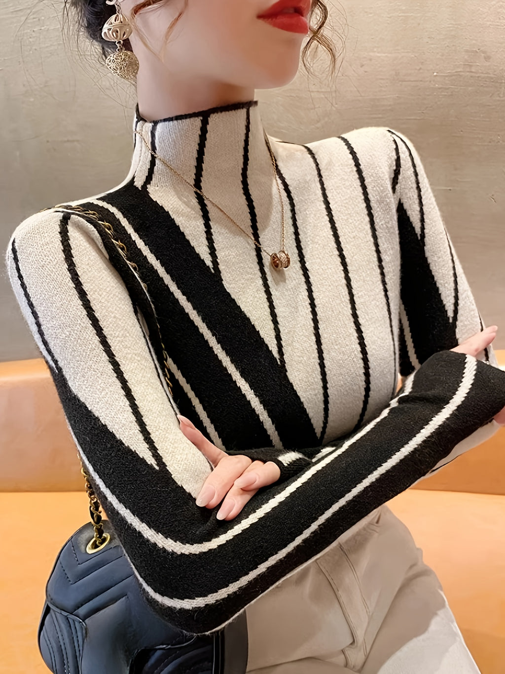 Slim Fit High Neck Sweater