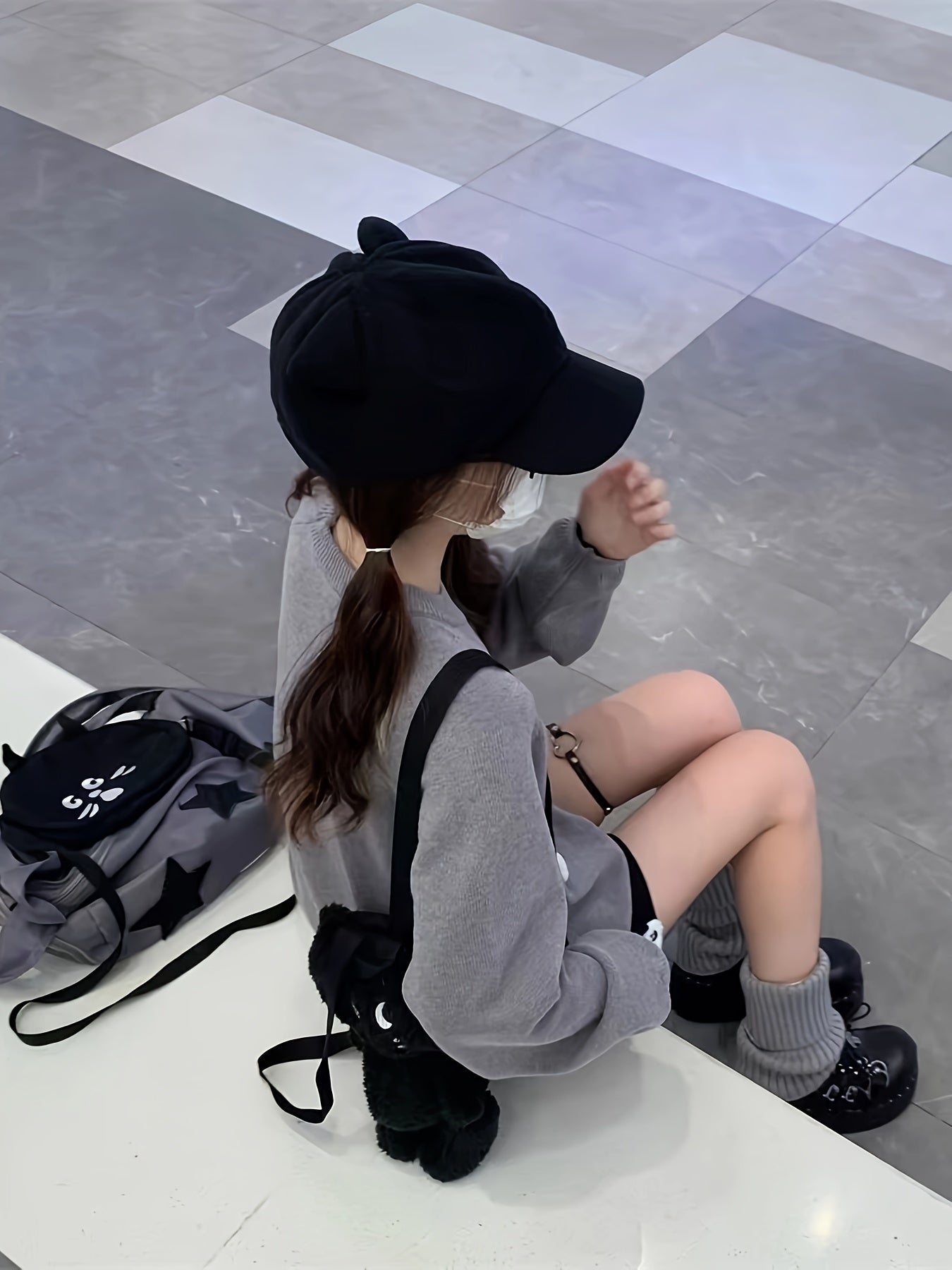 Cute Cat & Color Block Sweater