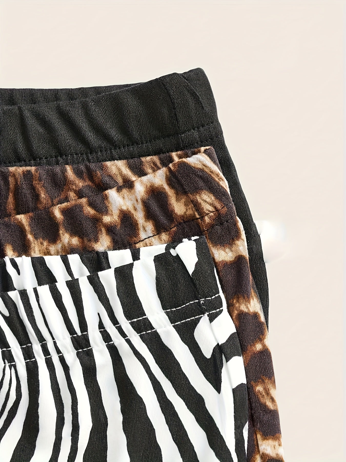 Leopard & Zebra Striped & Solid Flare Leg Pants {3pcs}