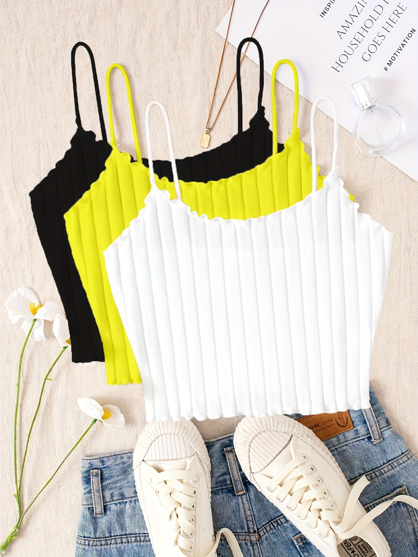 Womens Summer Clothing Bras for Women - Set of Three Spaghetti Strap Slingback - Elegant Viscose Smooth Fabric